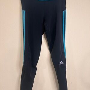 Small black/teal Adidas leggings Women's EUC‎